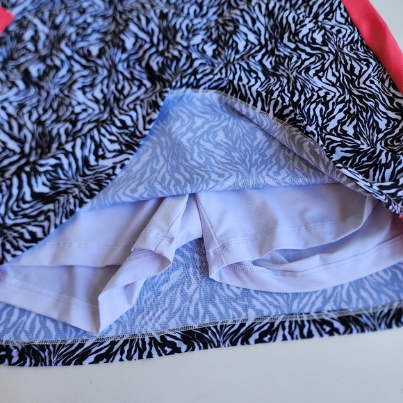 Mimosa Women's Black White Pink Golf Skirt Zebra Print Skort Stretch Sz M - Picture 9 of 11